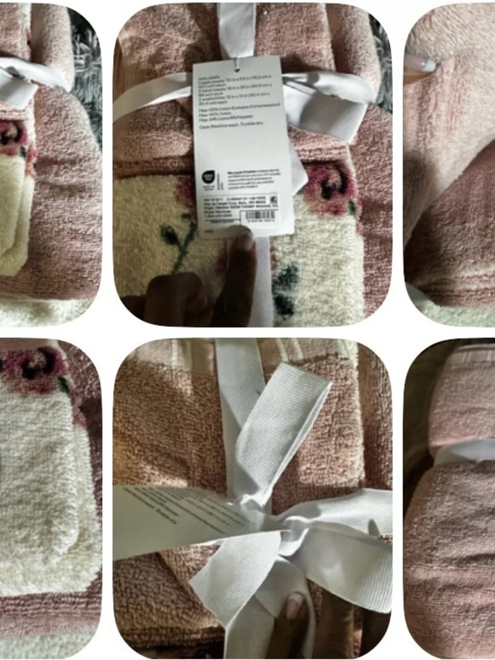 Set of 6 Target Pink Floral Bath Towel